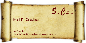Seif Csaba névjegykártya